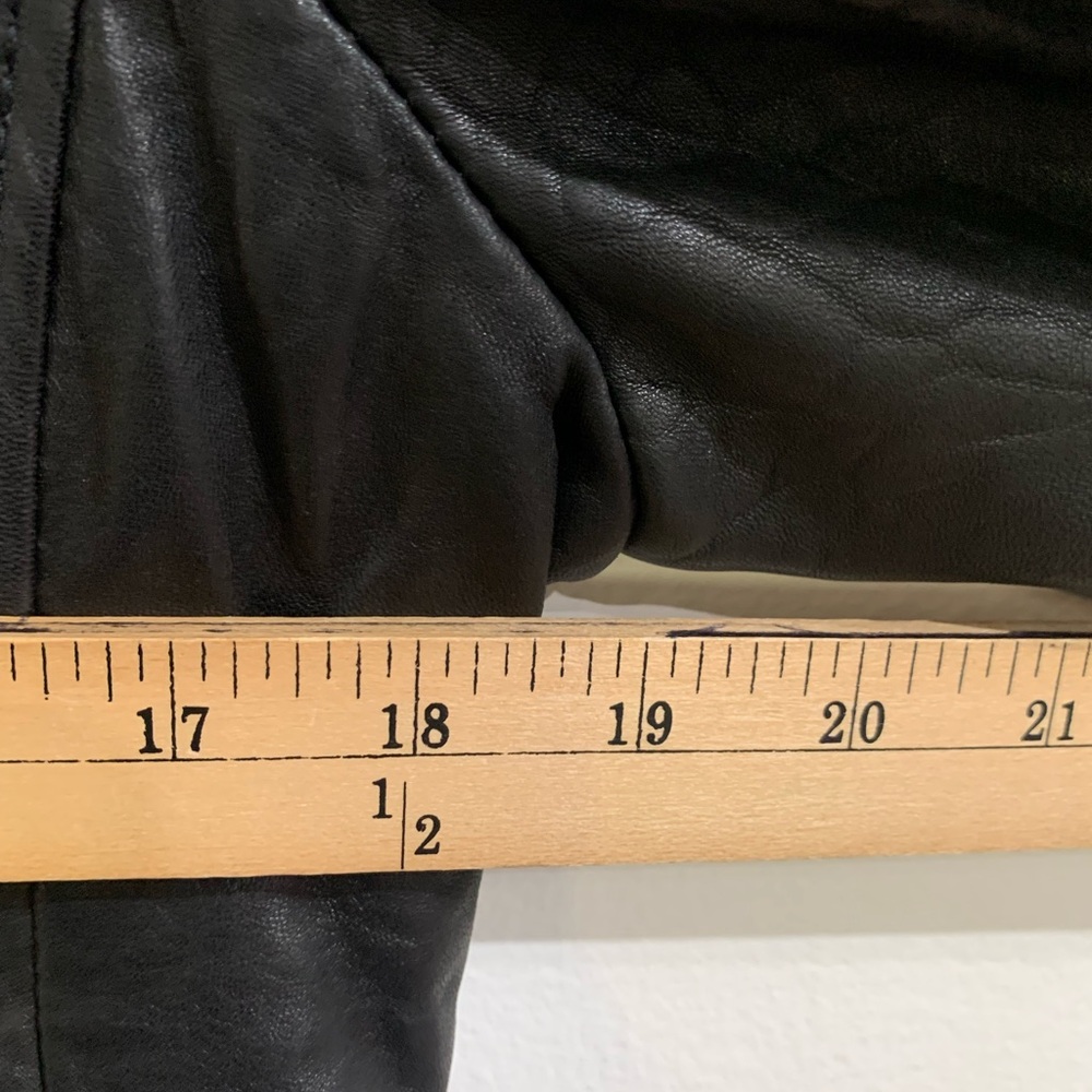 Michael Kors Bomber Biker Motorcycle Genuine Leather Jacket Quilted Trim Size PL - Picture 14 of 16